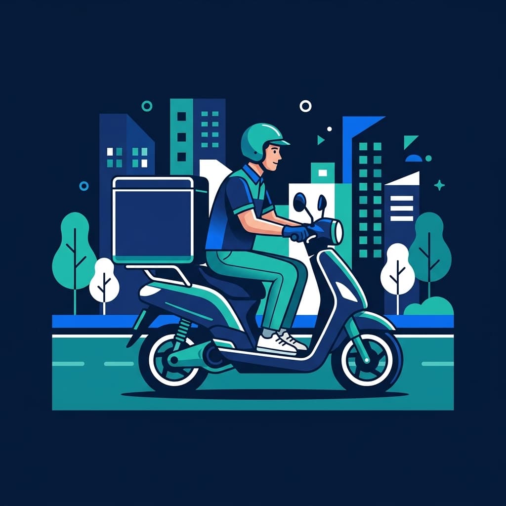 Delivery partner on a scooter